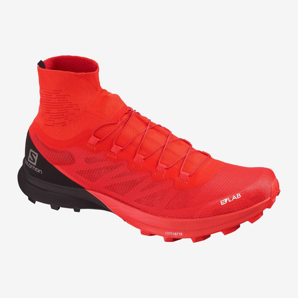 Salomon Israel S/LAB SENSE 8 SG - Mens Trail Running Shoes - Red (WEST-39087)